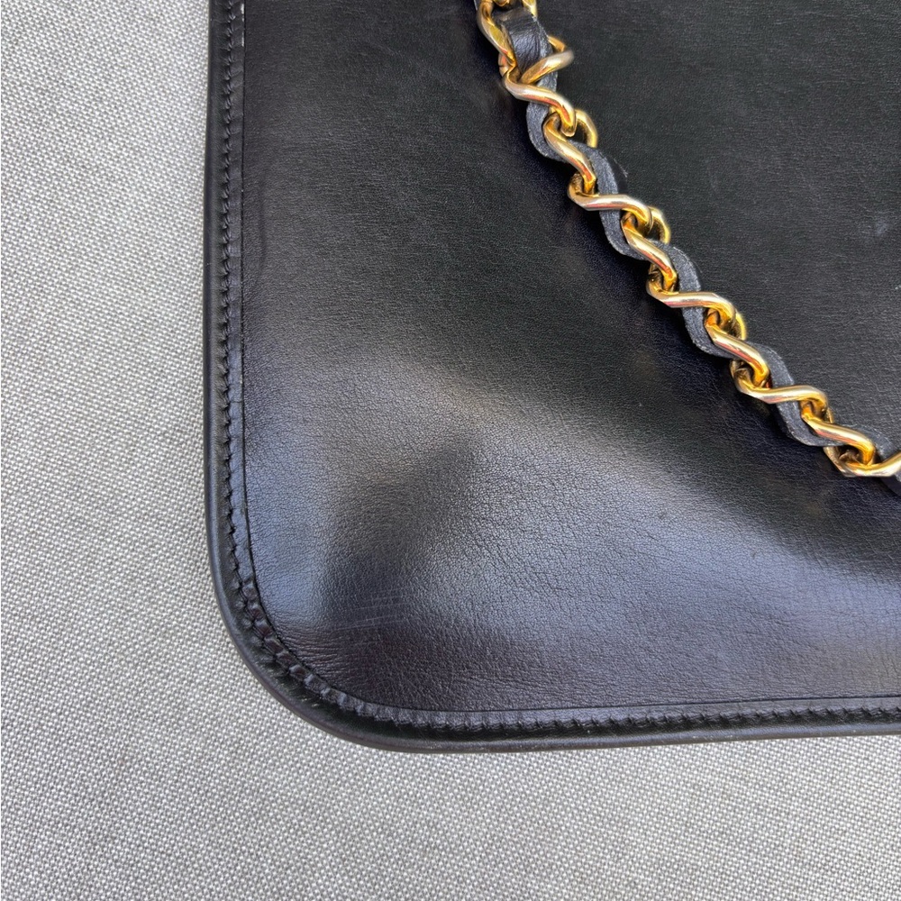 Authentic CHANEL vintage flat black lambskin mini tote - Picture 9 of 16